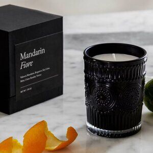 Italic Noir Swiss Scented Glass Candle Mandarin Fiore